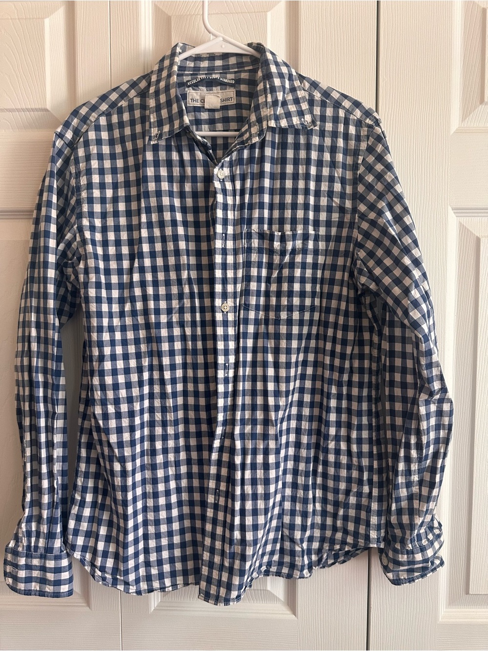 Old Navy Blue and White Gingham Button-Down Shirt